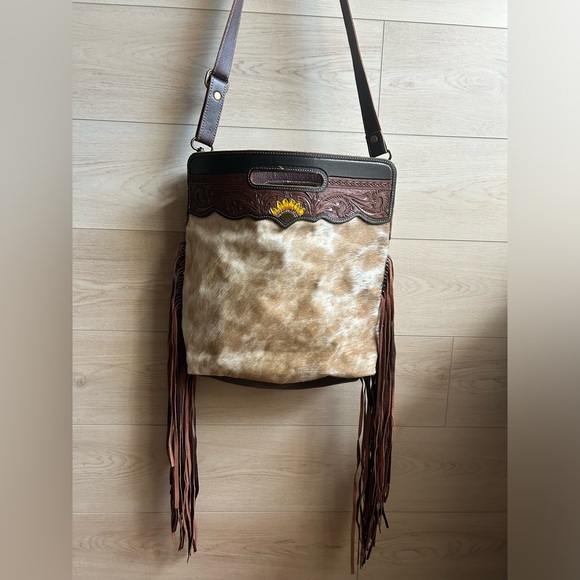 Myra Bag Handbags - Myra Upcycled Cowhide Leather Shoulder Bag